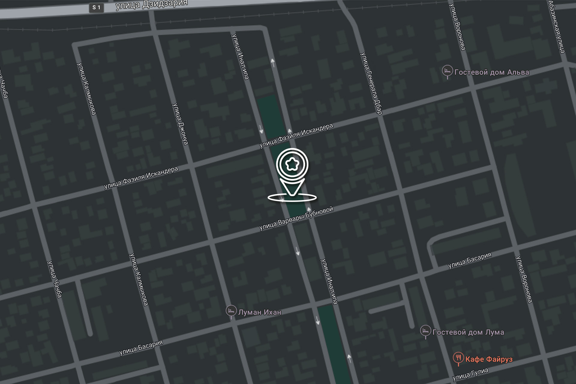 Карта города с месторасположением комплекса